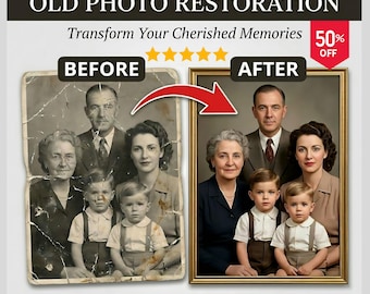 Photo Restoration Service, Restore Old Photos, Fix Blurry & Damaged Pictures, Colorize Black and White Photos, Image Enhancement, Image edit