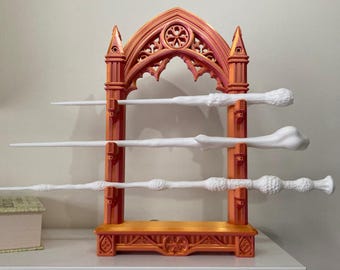 3D Printed Magic Wand Holder for 3 Wands, Wizard Wand Stand or Wall Frame, Fantasy Decor, Cosplay Display, Gift for Wizards Fans