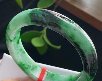 Armreif aus natürlichem Jadeit der Güteklasse A, breites, leuchtend grünes Armband in D-Form, Geschenk für sie, Geburtstag, Jahrestag, edler Schmuck, Mama
