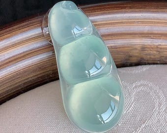 Natürlicher Jadeit-Anhänger in Erbsenform, eisig-himmelgrün (Qualität A), Halskette aus burmesischem Jade, Glücksbringer-Schmuckgeschenk für sie, Geburtstag oder Jahrestag
