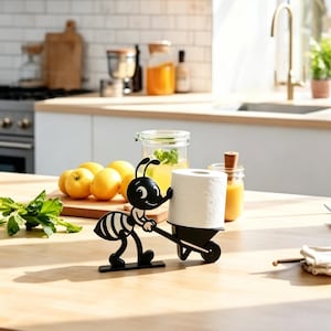 Funny Animal Toilet Paper Holder, Black Metal Bathroom Decor, Cat Dog Ant Toilet Roll Stand, Housewarming Gift