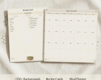 Customizable Planner & Recipe Cards | Editable Printable Design (Digital Download)