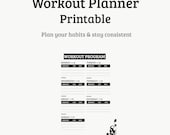 Minimal Workout Planner Printable PDF | Fitness Routine Organizer | Clean Gym Tracker | Digital Notebook