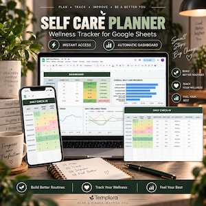 Self Care Planner Template Google Sheets for Glow Up Winter Arc