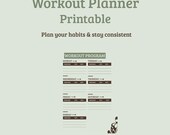 Cozy Workout Planner Printable PDF | Fitness Routine Organizer | Minimal Gym Tracker | Digital Notebook