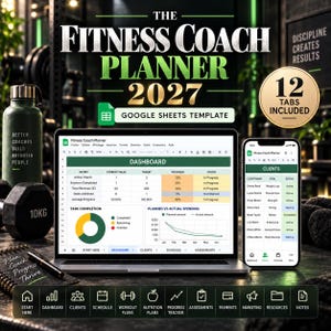 Fitness Coach Planner Template Google Sheets : Planner to Organize My Coaching