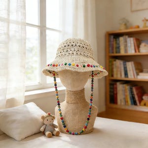 Straw Polka Dot Hat - Etsy display picture 1