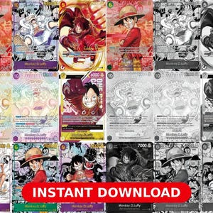 Set di personaggi di Monkey D. Luffy — Segnaposto per raccoglitore stampabili (download digitale)