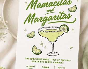 Mamacitas & Margaritas Girls Night Invitation | Editable Margarita Party Invite | Fiesta Night | Printable Girls Night | Canva Template