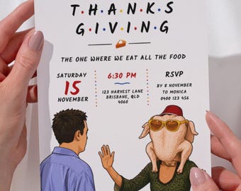 Thanksgiving Invitation Template | Thanksgiving Dinner Party Invite | Editable Fall Invitation | TV Inspired Digital Invite | Printable