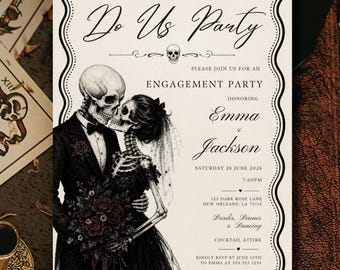 Til Death Do Us Party Engagement Party Invitation Template | Gothic Engagement Invite | Dark Romance Wedding | Fun Romantasy Invitation