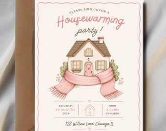 Housewarming Party Invitation Template | Cute House Invitation | Editable New Home Invite | Cozy Housewarming Party Invite | Cottagecore