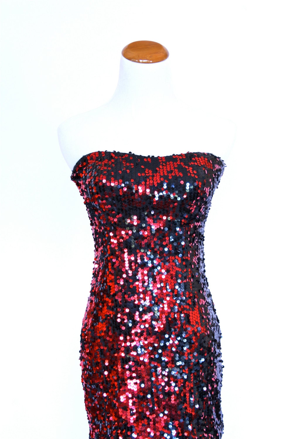20% OFF SALE 90's Vintage Sequined Dress Red and Black - Etsy