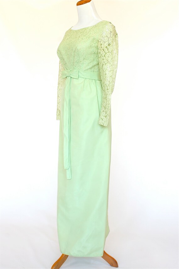 20% OFF SALE 60's Vintage Prom Dress, Soft Green … - image 3