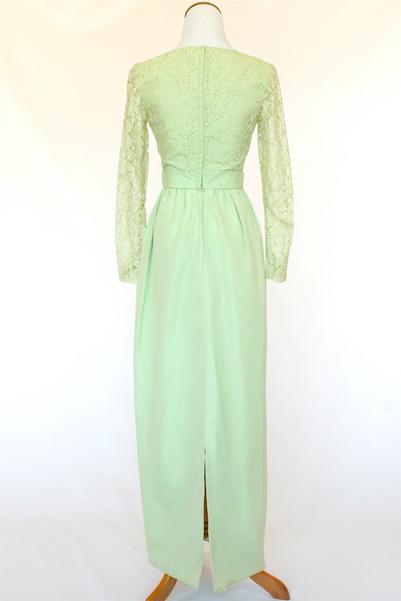 20% OFF SALE 60's Vintage Prom Dress, Soft Green … - image 4