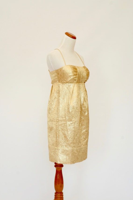 Women's Size 2, Golden Goddess Dress, Gold Mini D… - image 3