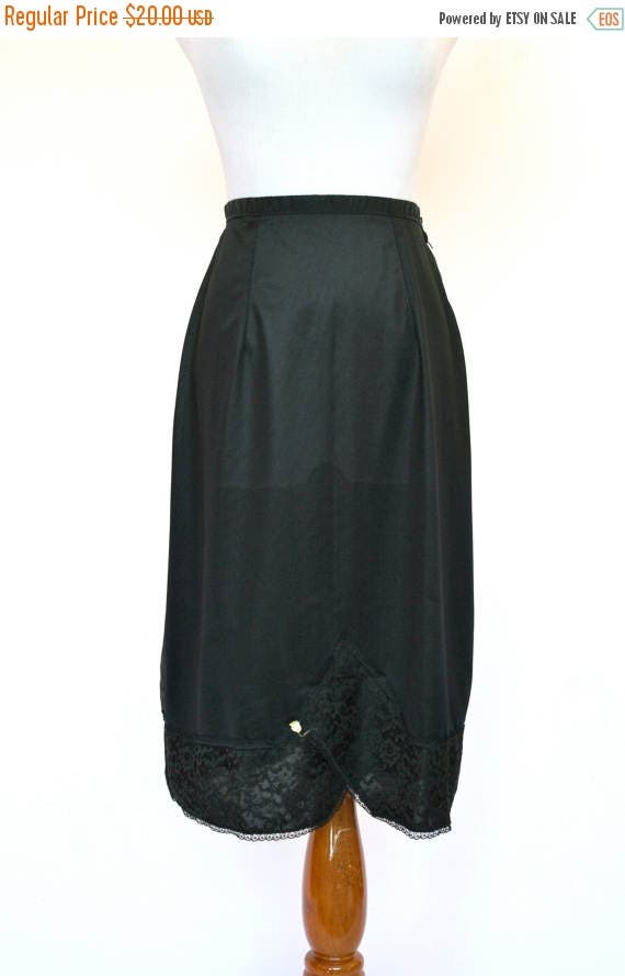 black satin half slip