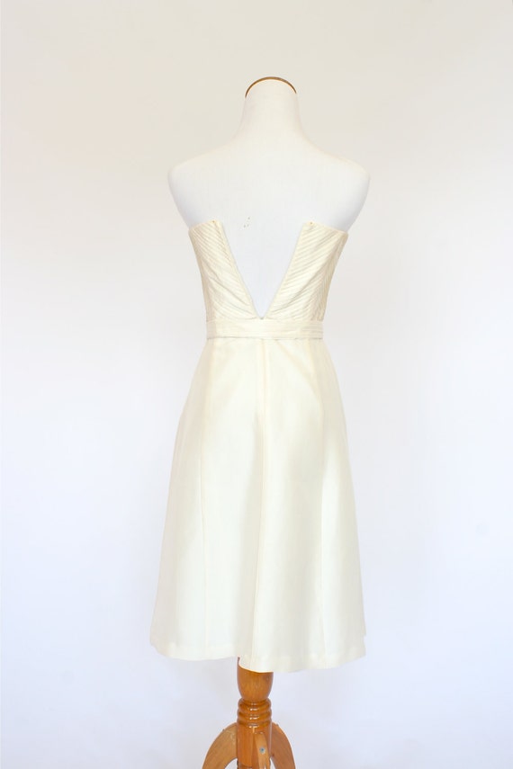 US Size 2 Ivory Dress, Silk Dress, Strapless Dres… - image 5