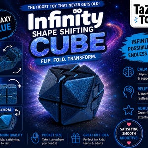 Shapeshifting Infinity Cube | Fidget Toy for Stress Relief, Anxiety, & ADHD