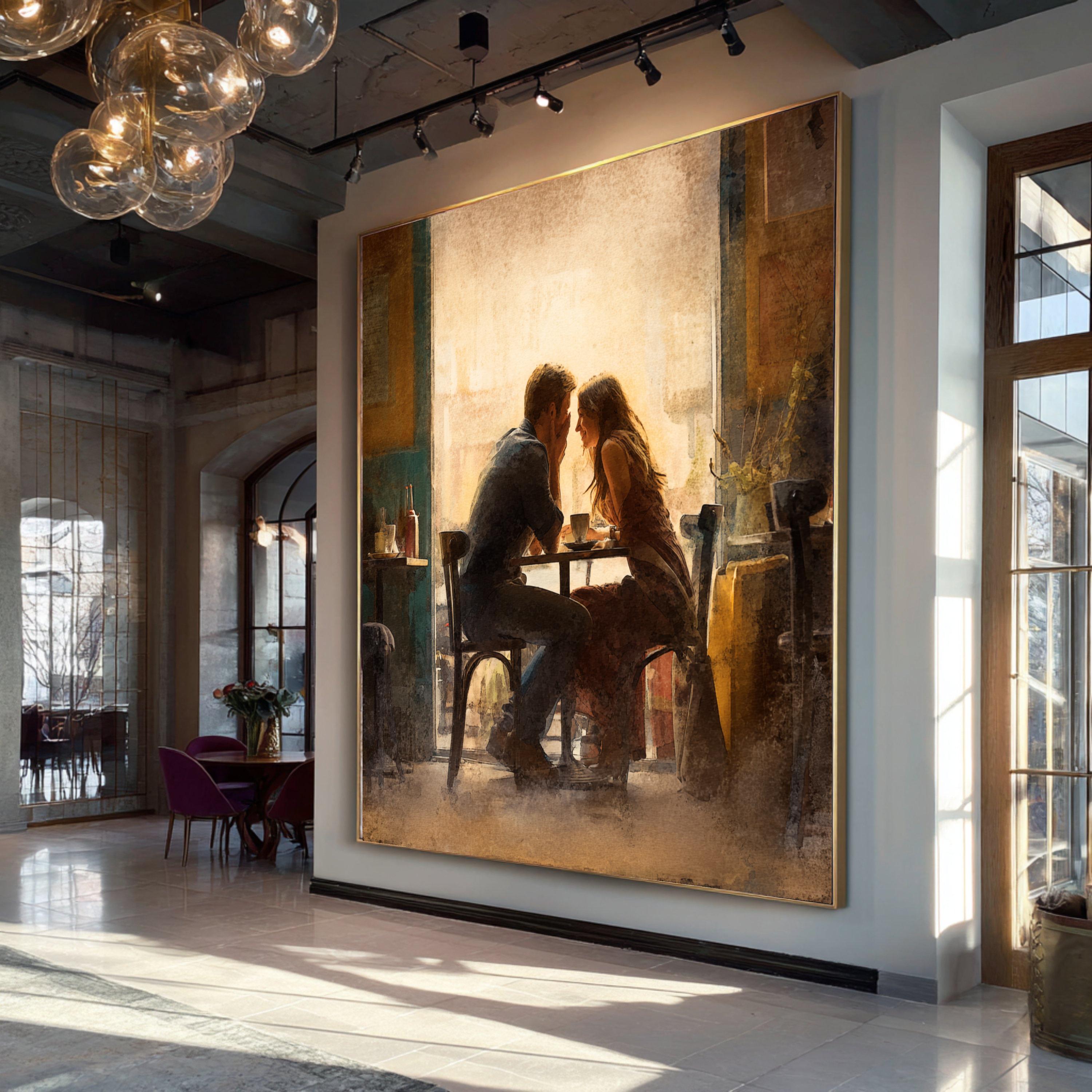 Canvas Wall Art Cafe Scene - Etsy