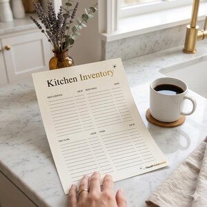 Köksinventariespårare, skafferiorganisation, matavfallslista (digital nedladdning)