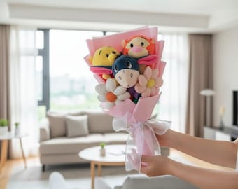 Ramo de peluches de Winnie the Pooh, Tigger y Eeyore, arreglo floral de peluche de Disney, regalo de cumpleaños para ella, regalo de San Valentín, 36 cm