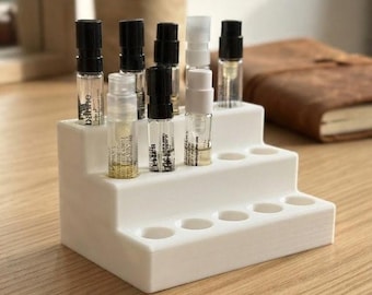 Perfume Sample Holder | 15 Slot Tester Display Stand | Fragrance Collector Gift | Cologne Vial Organizer | Fragrance Storage | Custom Color