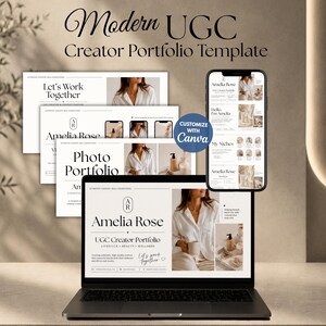 UGC Portfolio Canva Template, UGC Creator Media Kit, Content Creator Portfolio, Rate Card, Brand Pitch Kit, Canva Website Template