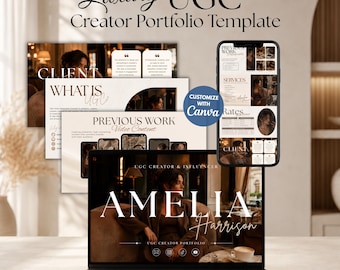 UGC Creator Portfolio Canva Template, Media Kit, Brand Pitch Kit (Digital Download)