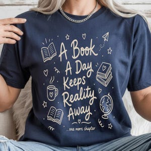 Doodle A Book A Day PNG SVG, Book and Coffee Caffeinated Design, Just One More Chapter, Book Club Mom, Reading Teacher, Bookworm Sublimation
