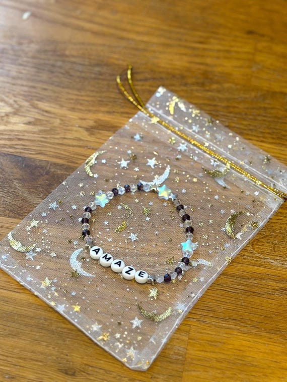 Project Hail Mary Gift Amaze Bracelet, Glass Beads, Star Beads, “Amaze Amaze Amaze”, Hail Mary Merch