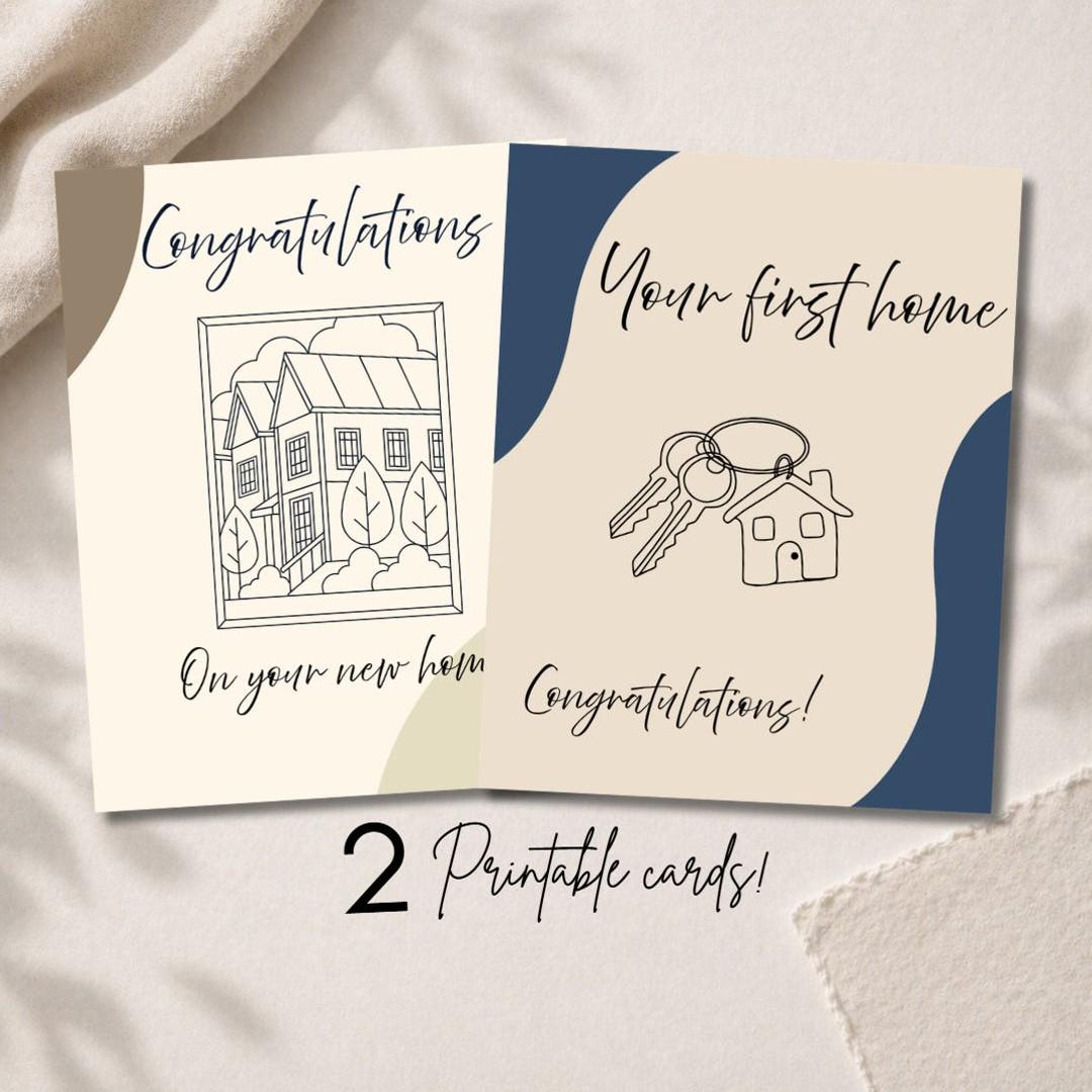 Printable New Home Card Set | Housewarming Card | Instant Download | - Etsy