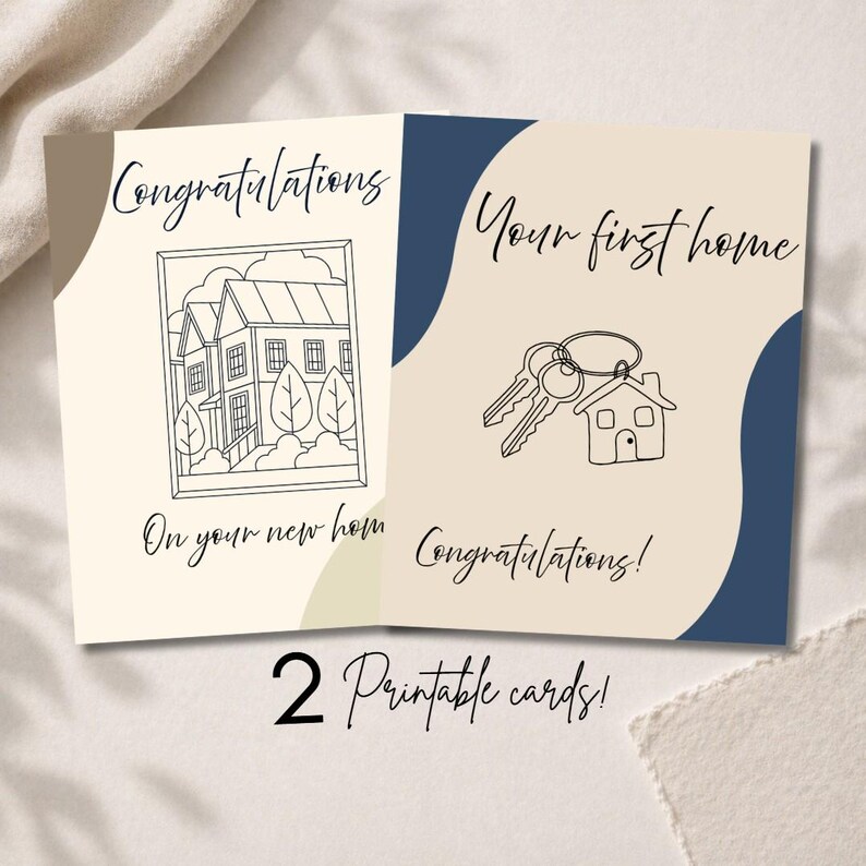 Printable New Home Card Set | Housewarming Card | Instant Download | - Etsy