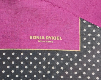 ソニア・リキエル ヴィンテージ ハンカチ 20世紀後半 大胆な柄 手巻き織りコットン | ThePocketPast