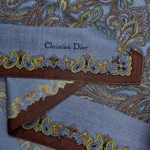 Blue christian dior scarf logo - Etsy 日本