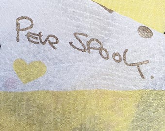 PER SPOOK Vintage Handkerchief Late 20th-Century Signature Motif Yellow Cotton | ThePocketPast