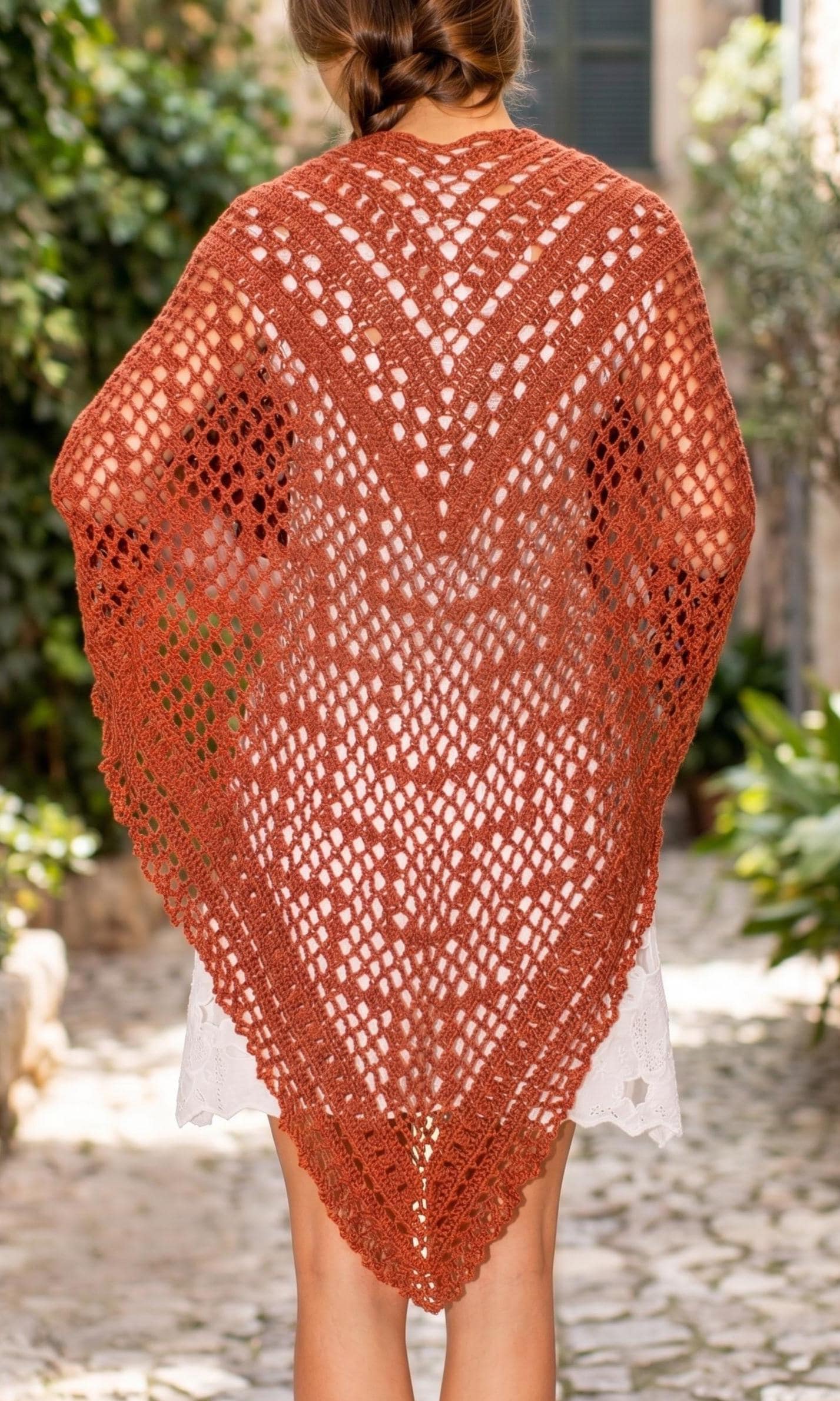 Boho Triangular Lace Shawl
