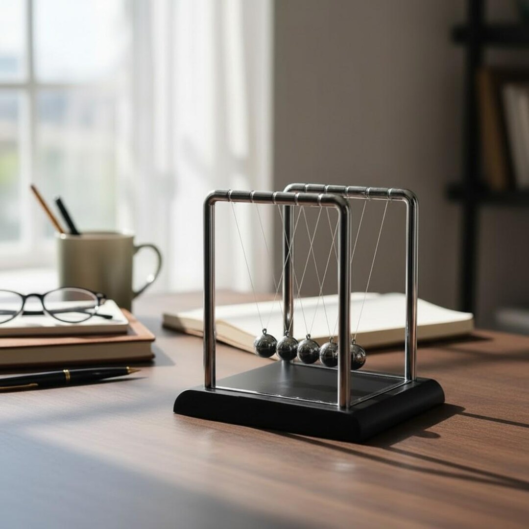 Newton’s Cradle Pendulum Balance Balls Desktop Stress Relief Office ...