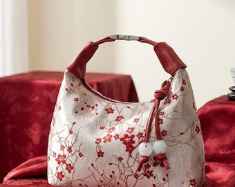 Embroidered Silk Mini Shoulder Bag | Floral Oriental Party Purse | Gift for her| Birthday gift