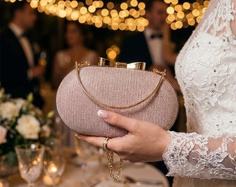 Wedding Clutch Purse | Luxury Sequin Evening Bag | Elegant Chain Shoulder Bag | Bridal Handbag | Party Crossbody Bag | Gift for Her
