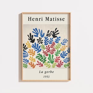 Poster Henri Matisse – La Gerbe (1953), Famous Cut-Out Artwork, Fauvism Print, Colorful Gallery Wall Art, Mid-Century Modern Decor