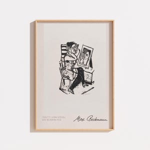 Poster Max Beckmann – Toilette (Vorm Spiegel), German Expressionism print, vintage gallery wall art, minimalist black and white decor
