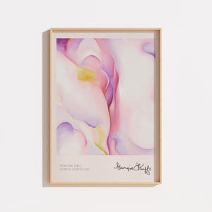 Poster Georgia O'Keeffe – From Pink Shell, American Modernism, Abstract Botanical Art, Soft Pastel Wall Decor, Museum Print