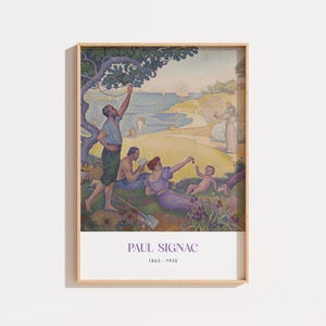 Poster Paul Signac – In the Time of Harmony, Neo-Impressionism, Pointillism, coastal landscape, colorful gallery wall decor