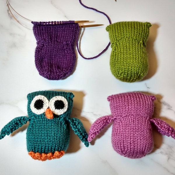 PDF Knitting Pattern - Owl-dorable Knit Owl stuffed toy
