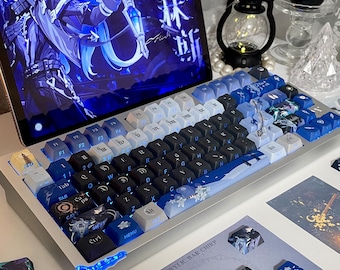 Flins Game 137 Keycap Set,Creative side Engraved Cherry Mechanical Keyboard Keycaps | Gaming Keycaps | Handmade Keycaps | Gift for Boyfriend
