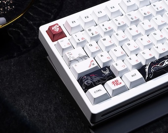 Japanese Minimalist Style 127 Key Theme Keycap Set, PBT Material&Cherry Profile, Custom Mechanical Keyboard Keycaps, DIY Layout Keycaps