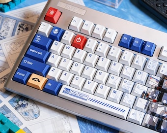GUNDAM 143 PBT Keycaps, Creative Cherry Mechanical Keyboard Keycaps | Anime Keycaps | Handmade Keycaps | Gifts for Boyfriend