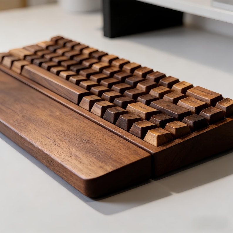 Hand Carved Walnut Mechanical Keyboard - Made of Walnut Material&cherry ...