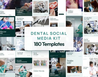 Dental Social Media Templates, 180 Editable Canva Dentist Instagram Templates, Stories & Clinic Printables, Dental Clinic Marketing Kit